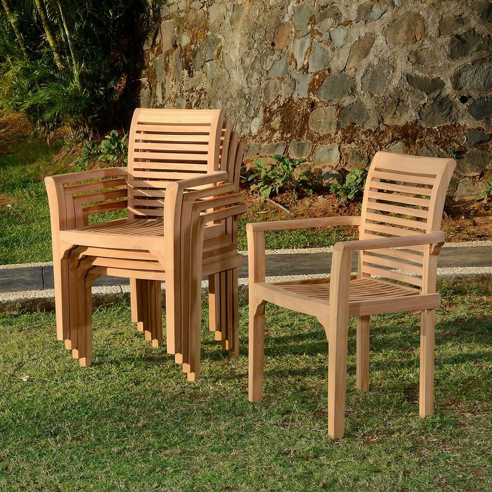  Fauteuil Fixe Empilable En Teck Ecograde Samoa