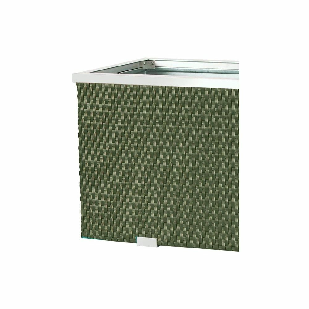  Jardinière En Résine Tressée Avec Réserve D'eau Et Cadre En Aluminium 95 X 39 X