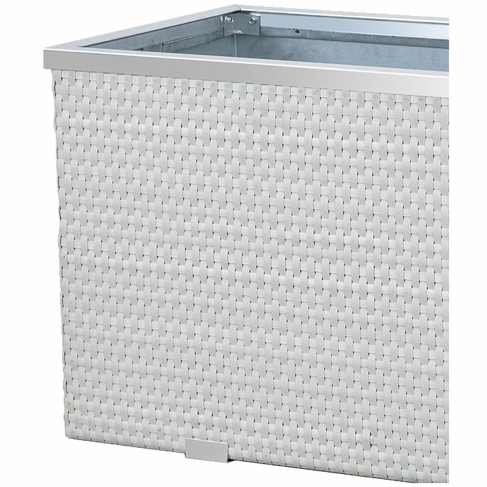  Jardinière En Résine Tressée Avec Réserve D'eau Et Cadre En Aluminium 95 X 39 X