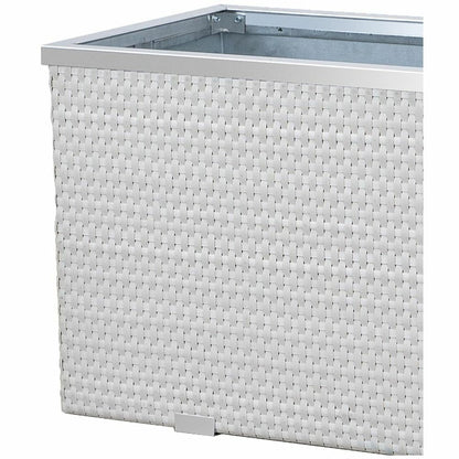  Jardinière En Résine Tressée Avec Réserve D'eau Et Cadre En Aluminium 95 X 39 X