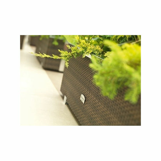  Jardinière En Résine Tressée Avec Cadre En Aluminium 70 X 38 X 40 Cm