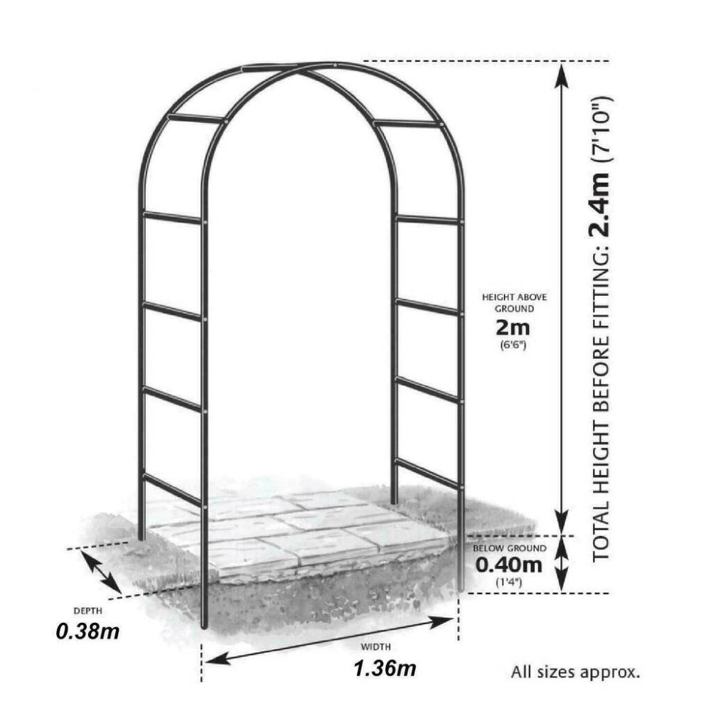  Arche Déco En Fer Noir Atea Gardman - Structure De Soutien Pour Plantes Grimpant