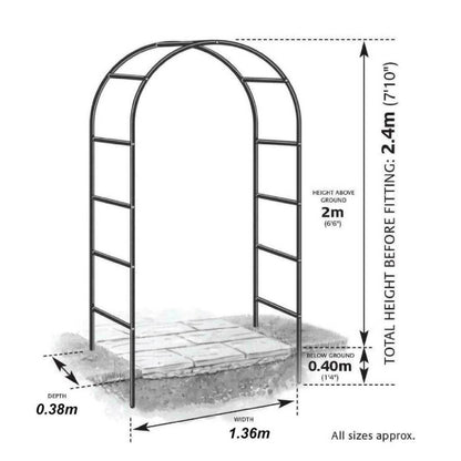  Arche Déco En Fer Noir Atea Gardman - Structure De Soutien Pour Plantes Grimpant