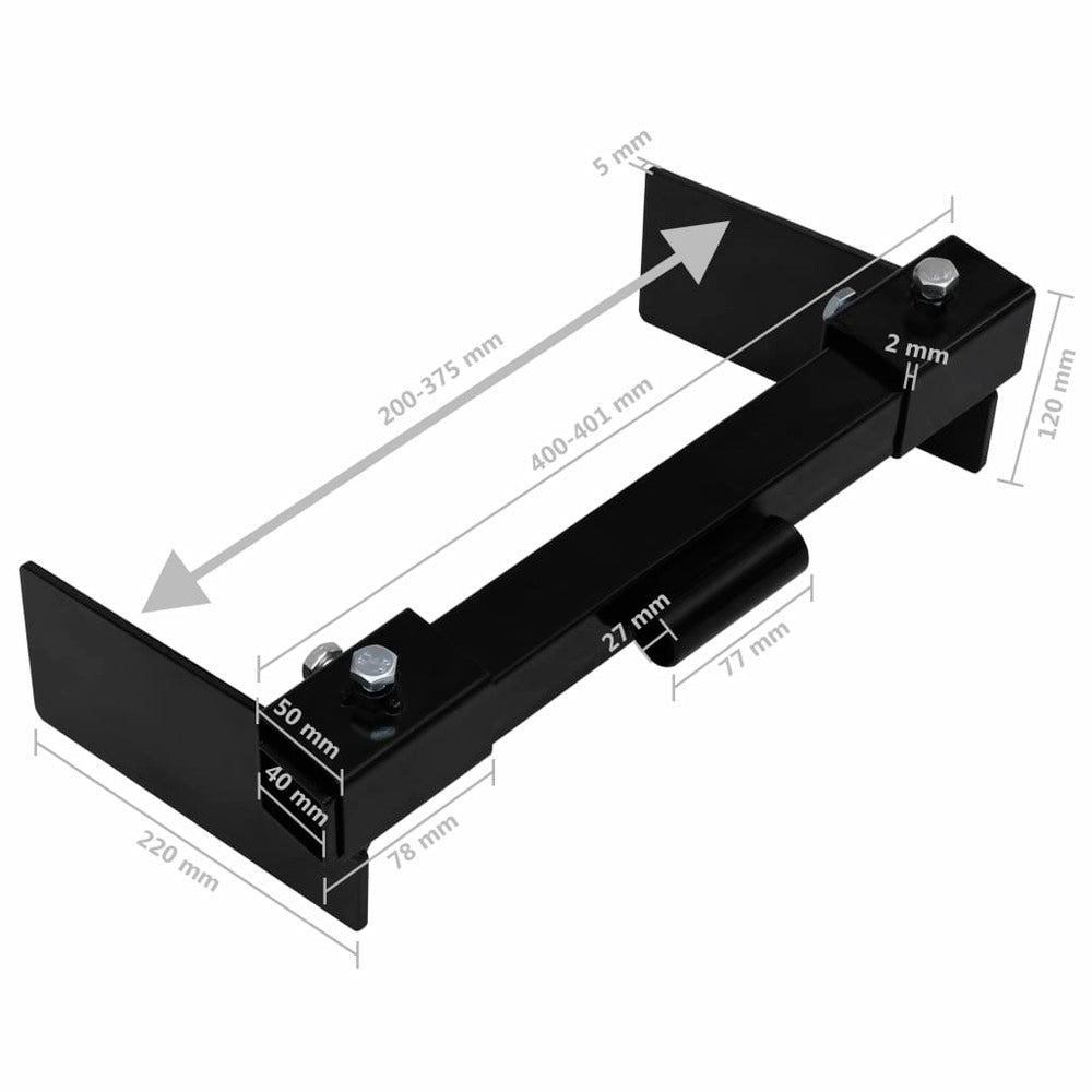 VIDAXL Adaptateur De Chasse-neige Pour Tondeuse à Gazon Noir