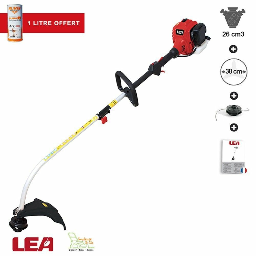  Pack Huile + Coupe Bordure Rotofil Thermique 26cc Harnais Fil Lame Lea Le24260dp