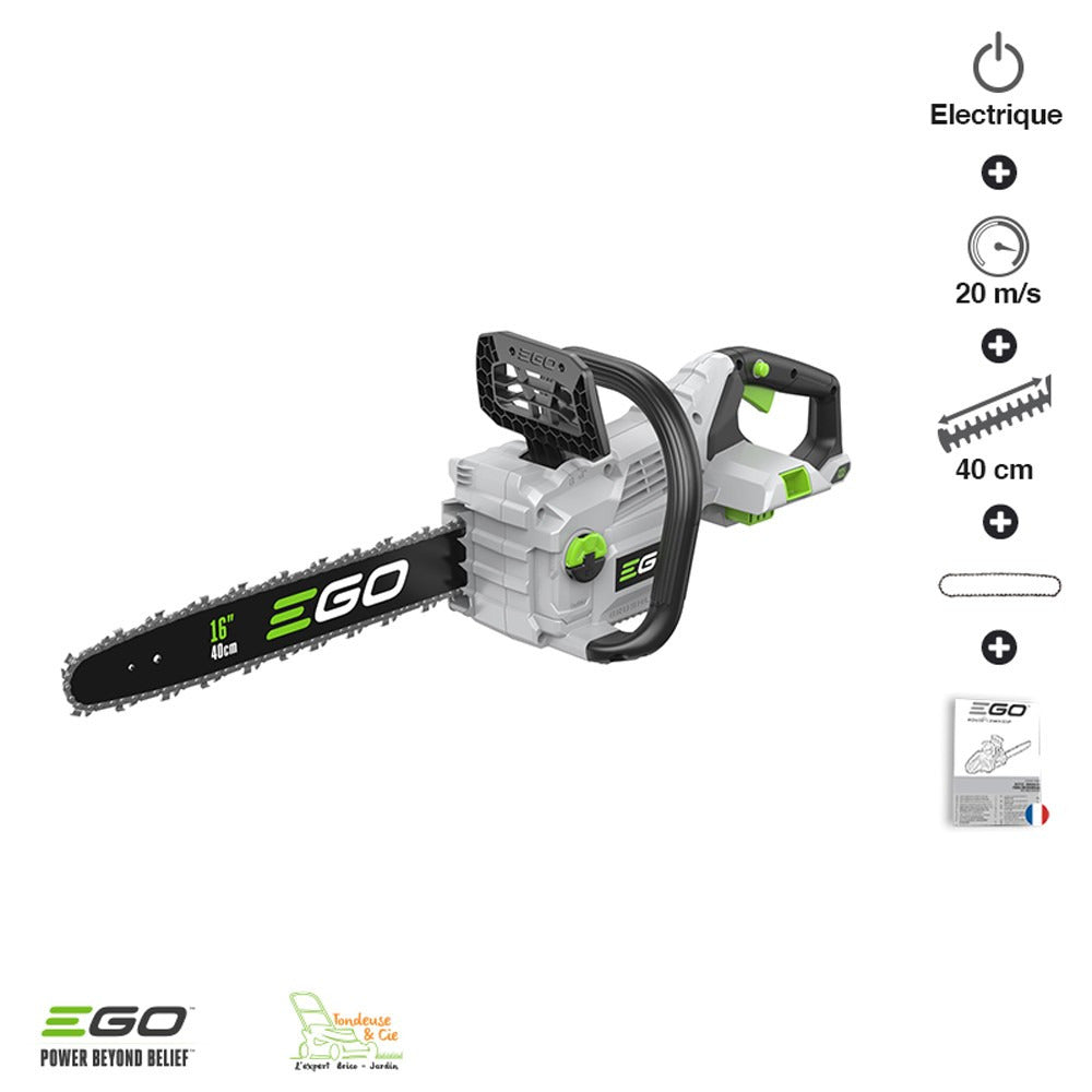  Tronconneuse Electrique à Batterie Guide Oregon 40 Cm Vitesse 20m-s Ego Cs1610e