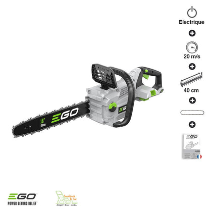  Tronconneuse Electrique à Batterie Guide Oregon 40 Cm Vitesse 20m-s Ego Cs1610e