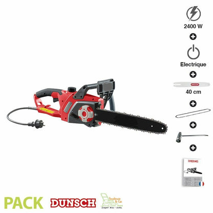  Tronçonneuse électrique 2400w Guide Oregon 40cm Tension Automatique Dunsch Du30240-40atf