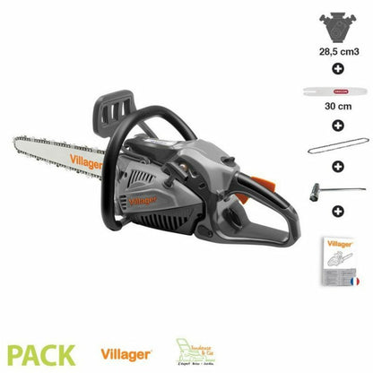  Tronçonneuse élagueuse Thermique 1,4cv 29cc Guide Oregon 30 Cm Anti-vibration Villager Vgs 3011pe