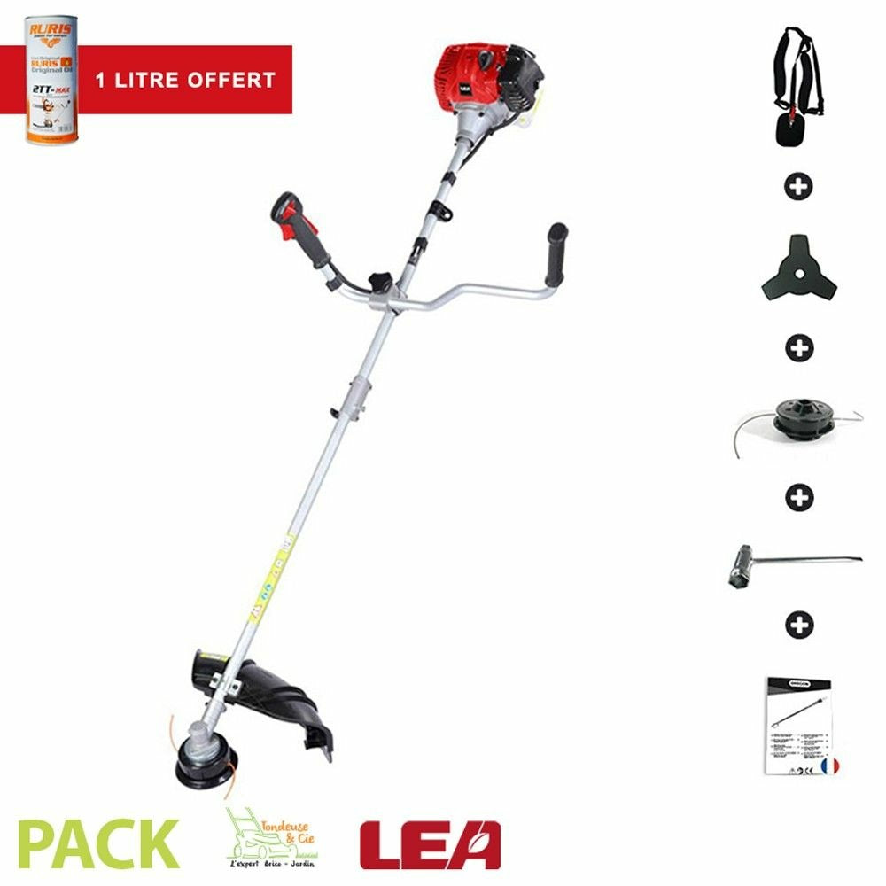  Pack Huile + Rotofil Thermique 52cc Harnais Fil Lame 3 Dents Lea Le25517bp