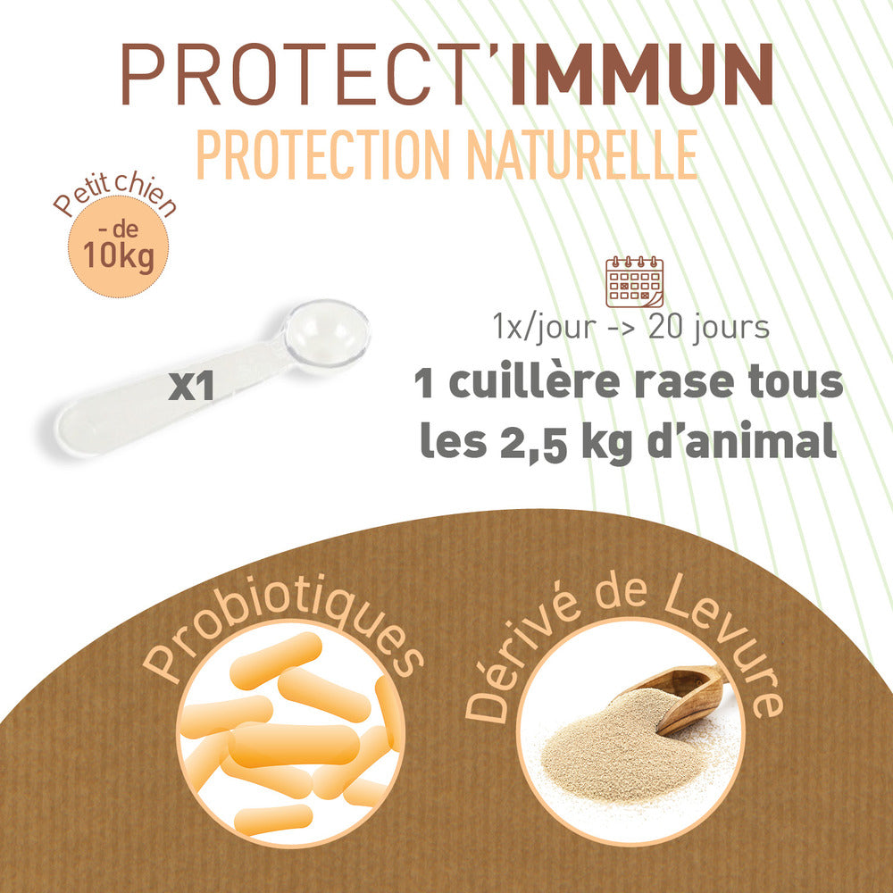  Probiotique Chien Bio Protect'immun - Complément Alimentaire Chien - 10 Kg- 25 G