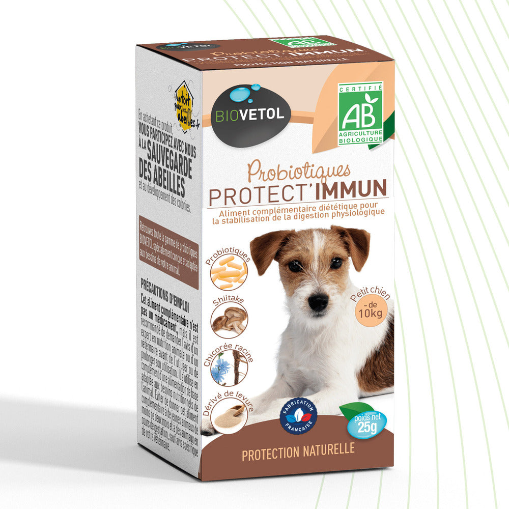 Probiotique Chien Bio Protect'immun - Complément Alimentaire Chien - 10 Kg- 25 G