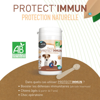  Probiotique Chien Bio Protect'immun - Complément Alimentaire Chien - 10 Kg- 25 G