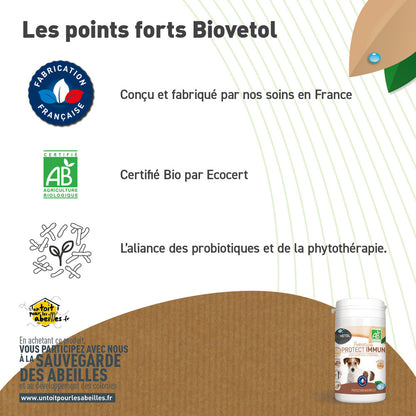  Probiotique Chien Bio Protect'immun - Complément Alimentaire Chien - 10 Kg- 25 G