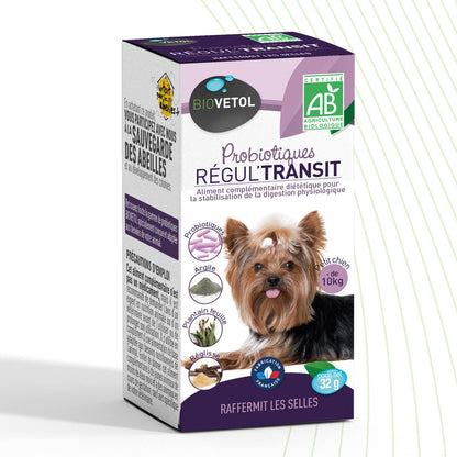  Probiotique Chien Bio Regul'transit-complément Alimentaire Chien - 10 Kg - 32 G