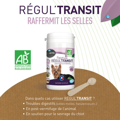  Probiotique Chien Bio Regul'transit-complément Alimentaire Chien - 10 Kg - 32 G