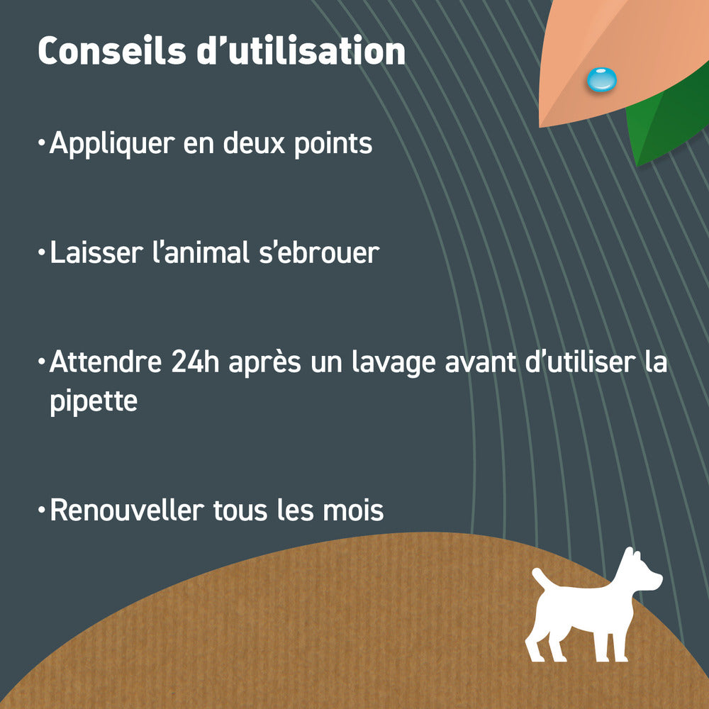 Pipettes Anti Puces Chiot/petit Chien-biocertifié Ecocert- 6 Pipettes*1,5ml