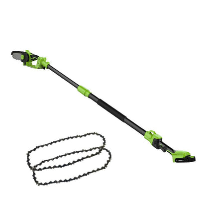  Pack Tronçonneuse Sans Fil Manche Télescopique + Lot De 2 Chaînes-vert