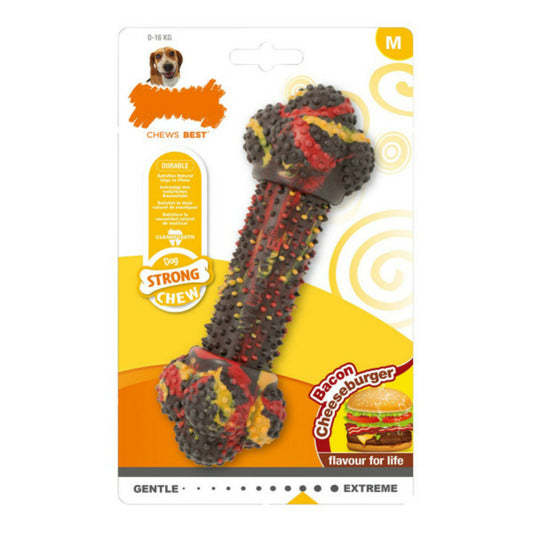 Nylabone Jouet Pour Chien Strong Chew Bacon Fromage Hamburgers Caoutchouc Taille M