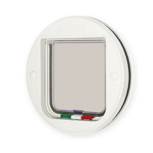 PET MATE Porte ø 22,3 Cm Verre Ronde Blanc ø 24,5 Cm Chatière