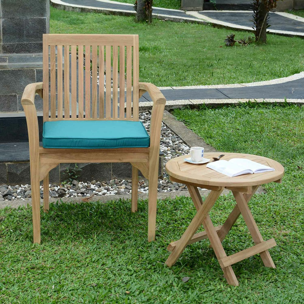  Table Basse Pliante Ronde En Teck Ecograde Kuta ø 50 Cm