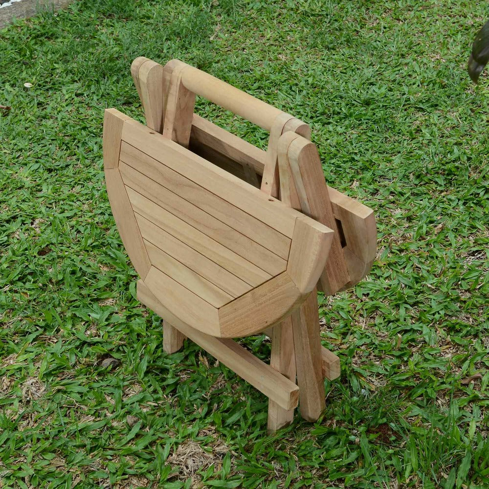 Table Basse Pliante Ronde En Teck Ecograde Kuta ø 50 Cm