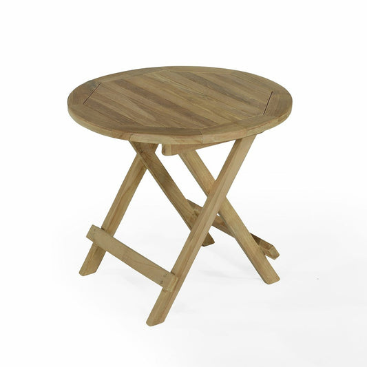  Table Basse Pliante Ronde En Teck Ecograde Kuta ø 50 Cm