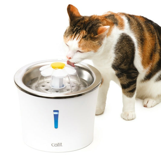 Catit Fontaine Fleur Acier Inoxydable 3l Leds 760 G, Blanc