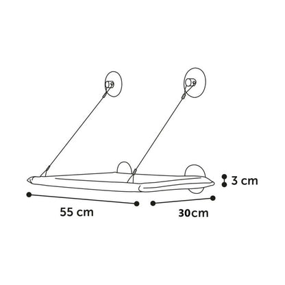 Flamingo Lit Hamac Pour Chat Pour Grande Fenêtre Vitre Minimum 60 Cm