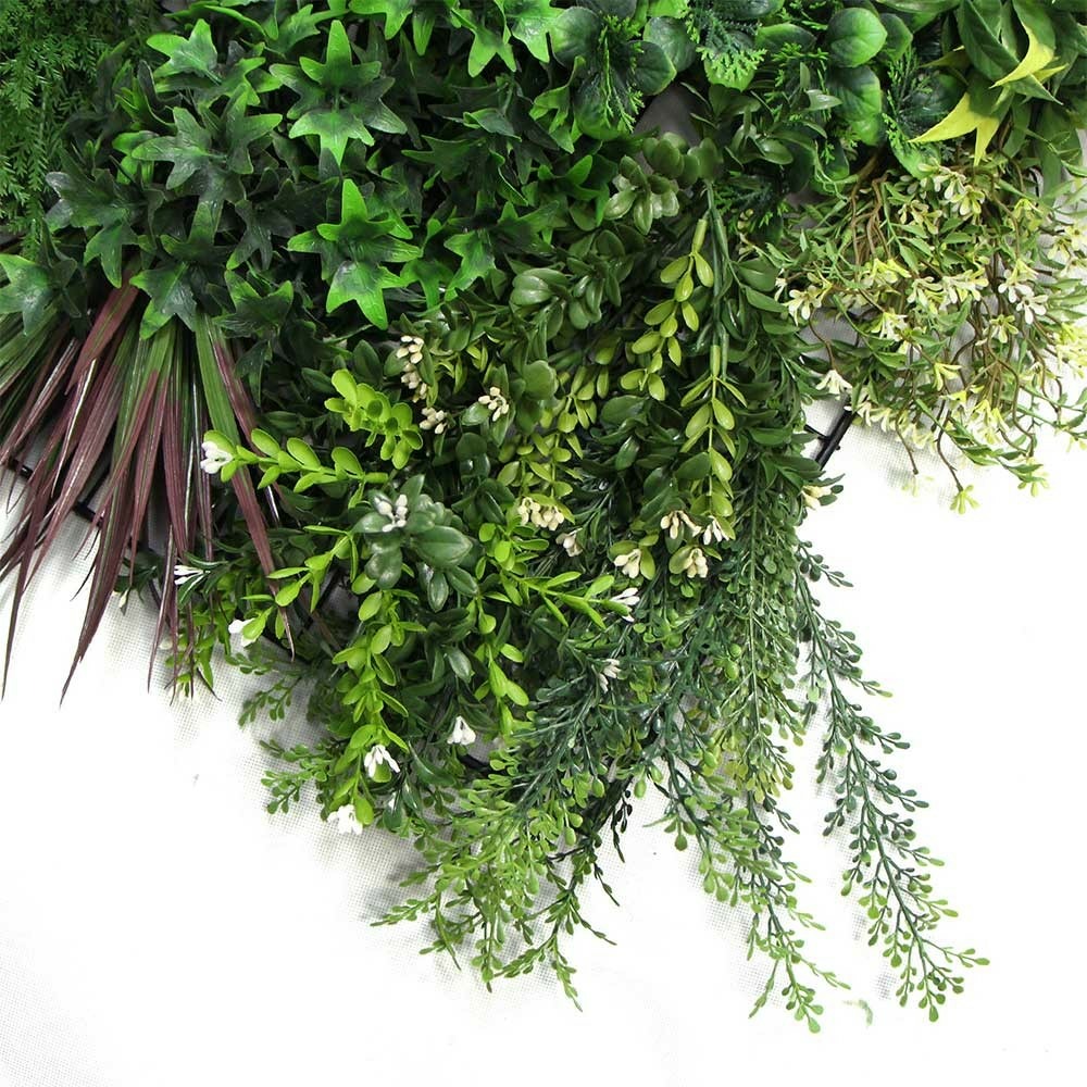  Mur Végétal Artificiel Premium City 2 - 12 Plantes - 1m X 1m