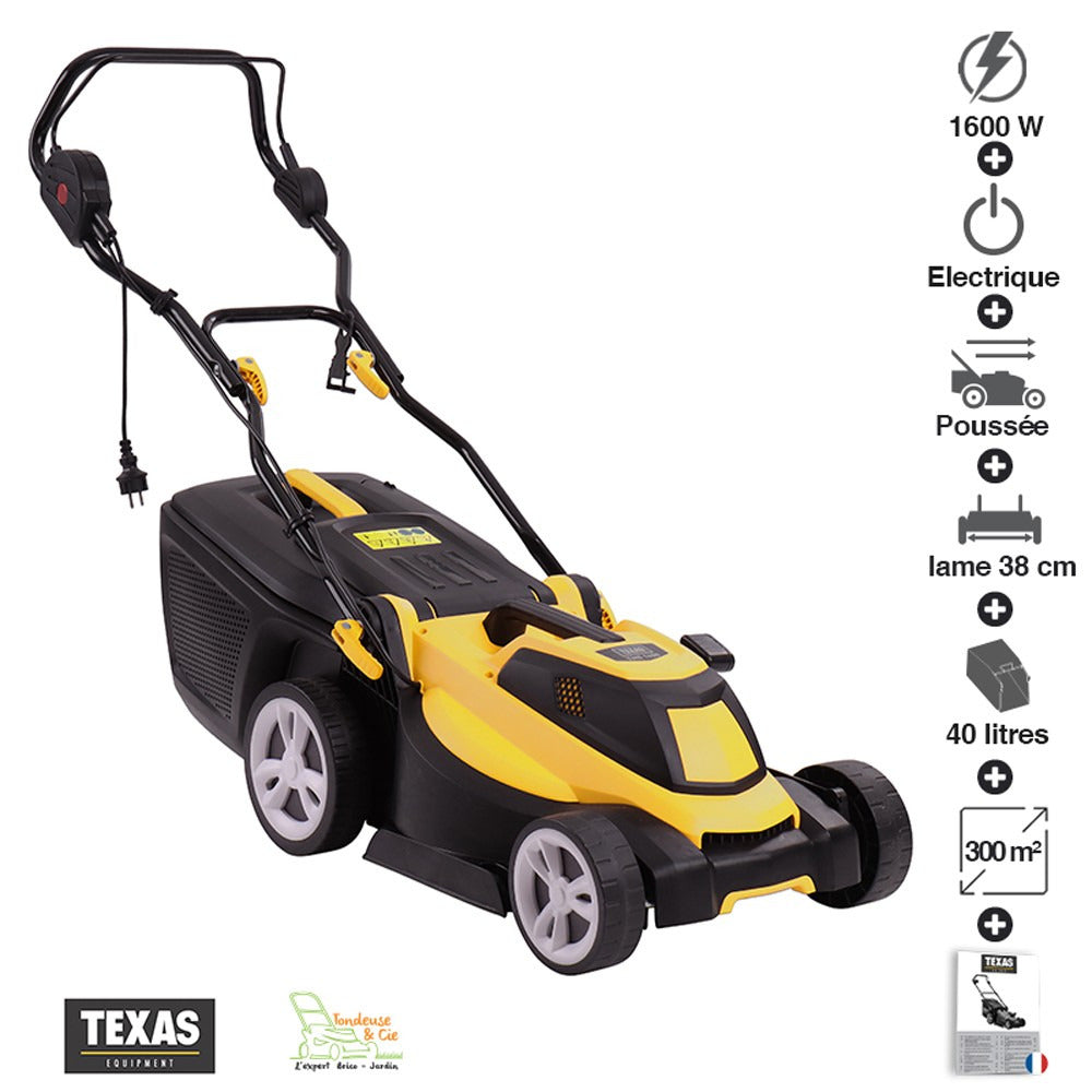  Tondeuse à Gazon électrique 1600w Lame 38cm Texas Tme1600