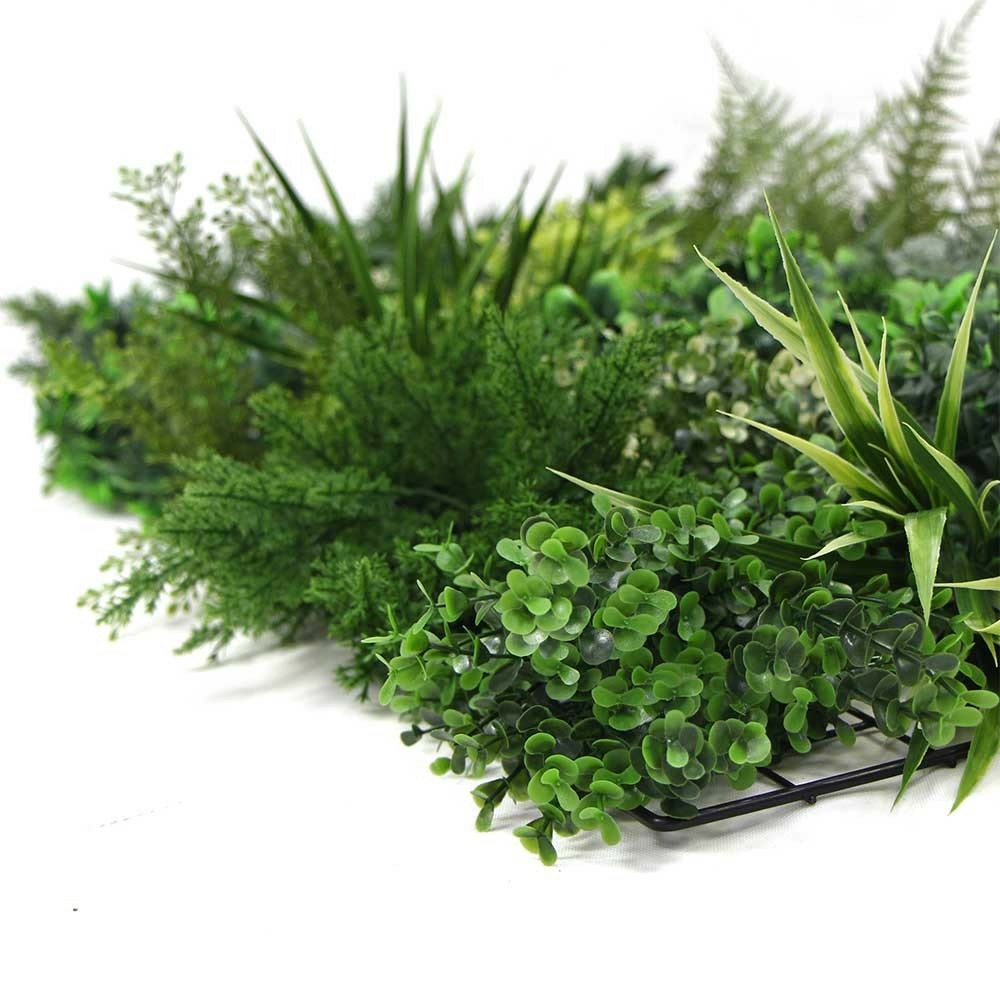  Mur Végétal Artificiel Premium City 3 - 15 Plantes - 1m X 1m