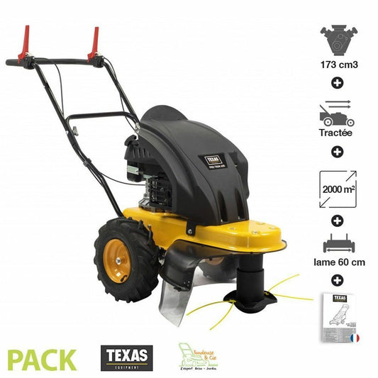  Tondeuse Débroussailleuse à Roues Tractées 3,9cv 173cc Lame 60cm Texas Protrim