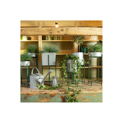 ESSCHERT DESIGN Jardinière Sur Pied En Zinc Intérieure Extérieure (lot De 2) Rondes - 2,7 / 3,8