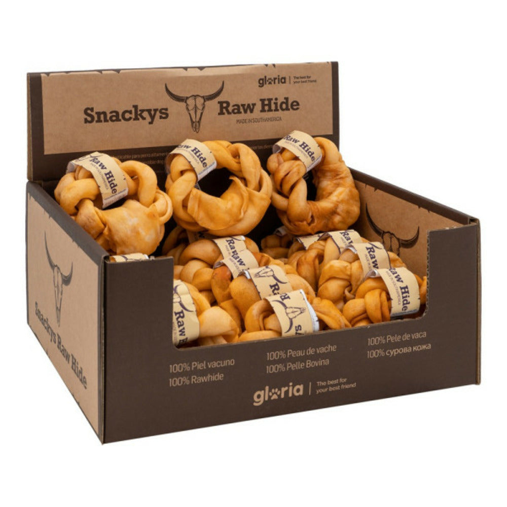 Gloria Snack Pour Chiens Snackys Rawhide Miel 12 Cm Donut Tressé
