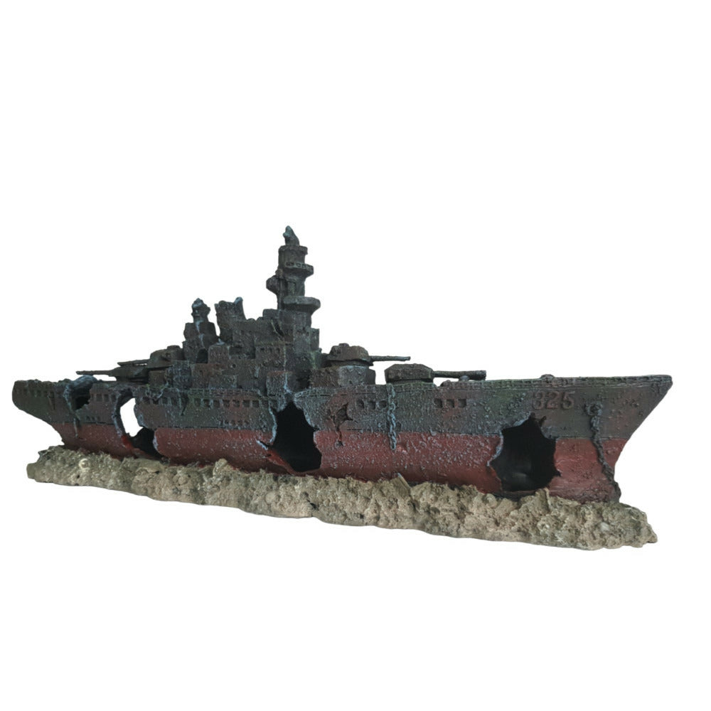 Flamingo Bateau épave 48.5 X 10 X H 19cm, Décoration Aquarium