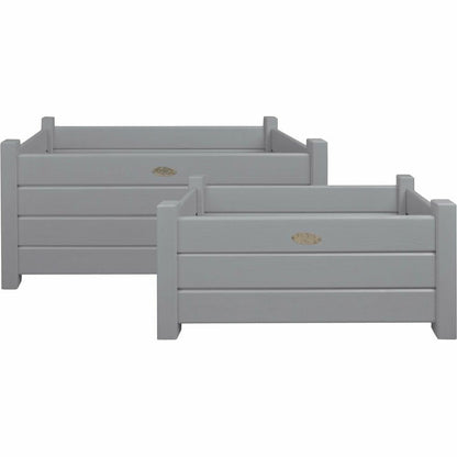  Bacs à Fleurs Rectangulaires (lot De 2) Gris