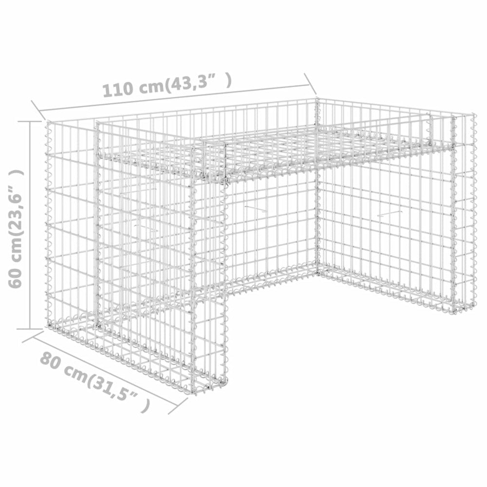 VIDAXL Garage Tondeuse à Gazon Lit Surélevé 110x80x60 Cm Fil En Acier
