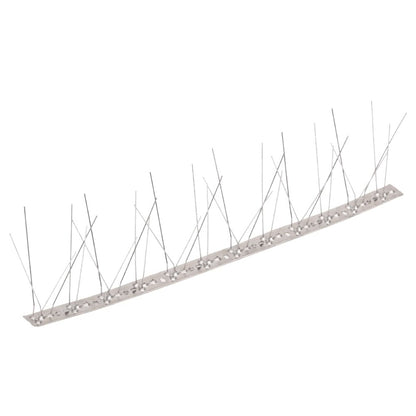 VIDAXL Ensemble De 6 Pointes à 5 Rangées Contre Oiseaux Inox 3 M