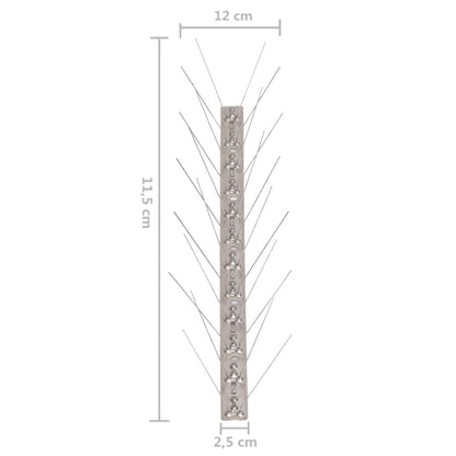 VIDAXL Ensemble De 6 Pointes à 4 Rangées Contre Oiseaux Inox 3 M