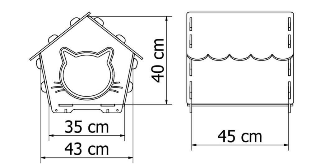  Maisonnette Pour Chat Avec Griffoir (beige)