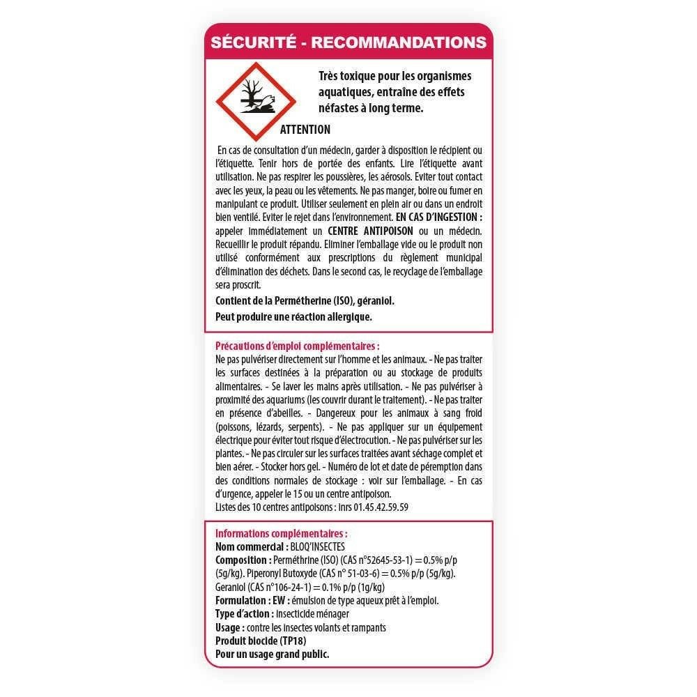  Bloq'insect Barrage Aux Insectes Lot De 2l | Pulvérisateur Anti Insecte Intérieur Extérieur | élimine Moustiques,fourmis,mouches