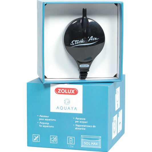 Zolux Bulleur Aérateur 1.5w Débit 18.6 L/h Noir Pour Aquarium Max 50 Litres