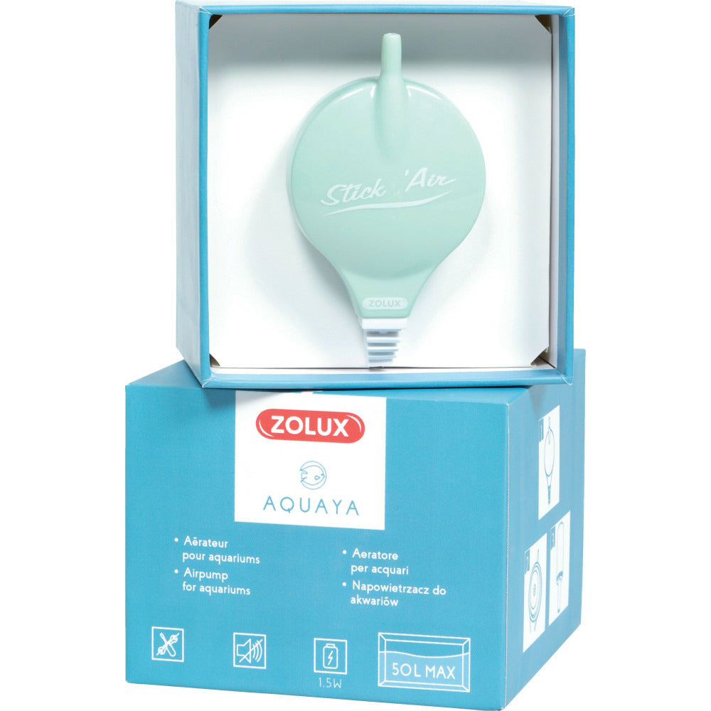 Zolux Bulleur Aérateur 1.5w Débit 18.6 L/h Vert Pour Aquarium Max 50 Litres