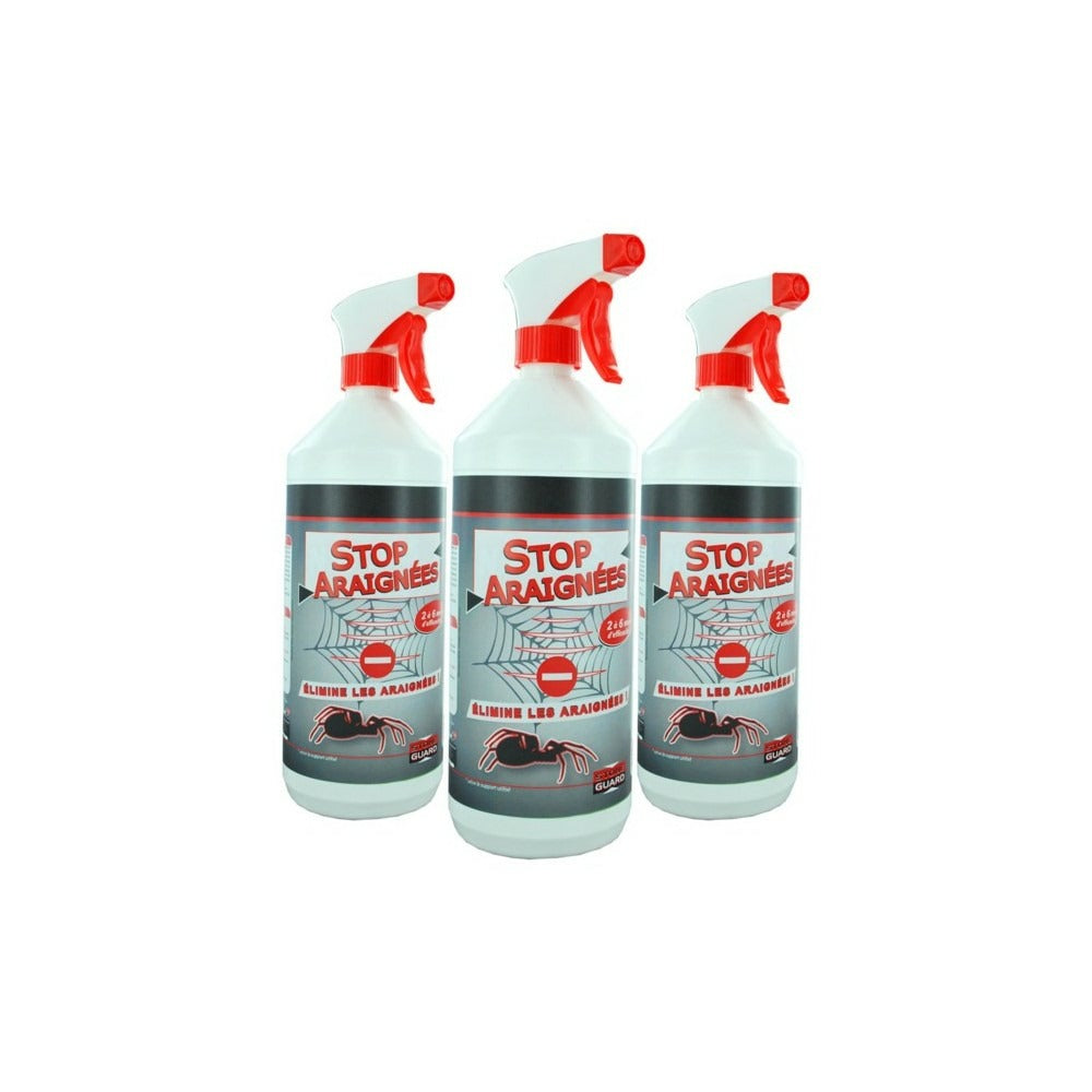  Stop Araignées Lot De 3 X 1l - Pulvérisateurs Anti Araignée Protection Longue Durée - Fabriqué En France