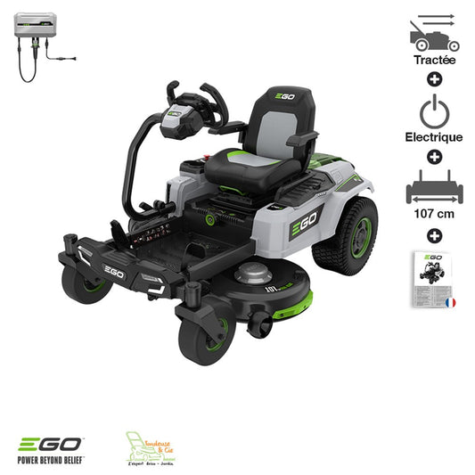  Tracteur Tondeuse Sur Batterie Avec Volant Egopower 107 Cm Zt4201es