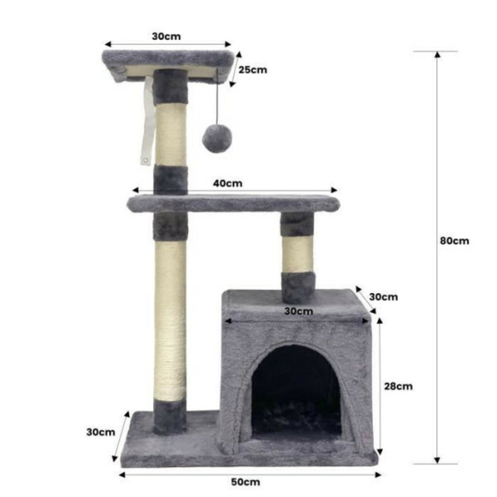  Poppy Arbre A Chat - 50x30x80cm - Gris