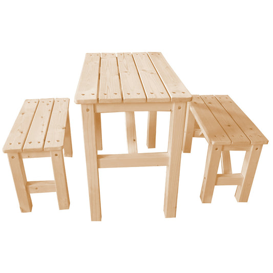 Ensemble Table Et Chaise Enfant En Bois- Table Enfant Avec 2 Chaises - H51x60x36 Cm - M014