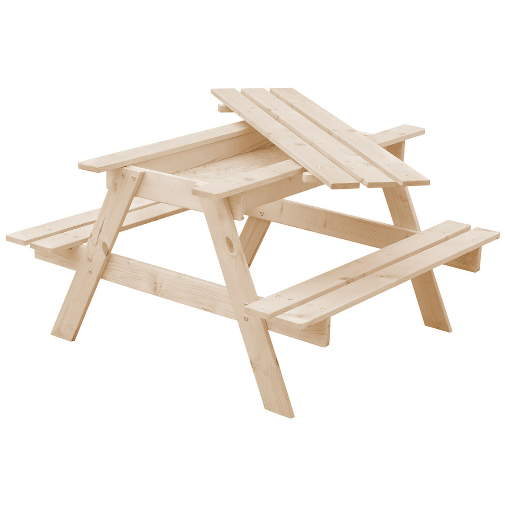  Table Enfant Pour Le Jardin - Table Et Chaise Enfant Avec Boite De Rangement -90x90xh50 Cm - M010-1