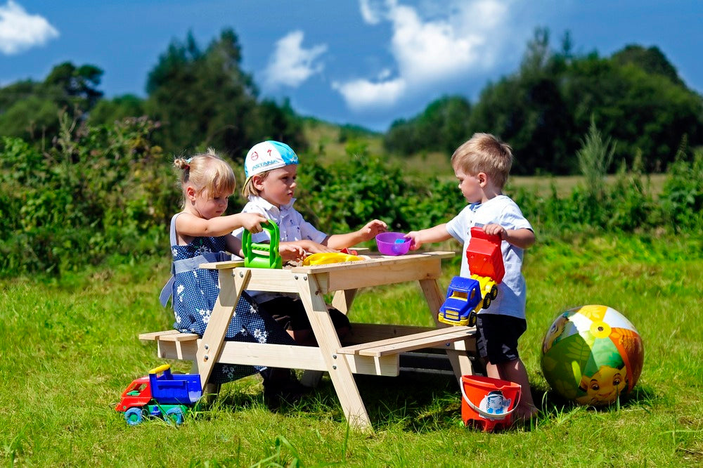  Table Enfant Pour Le Jardin - Table Et Chaise Enfant Avec Boite De Rangement -90x90xh50 Cm - M010-1